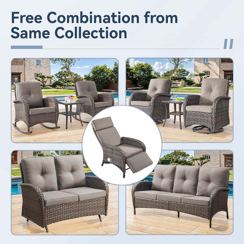 Outdoor Chaise Lounge Chair Adjustable 6-Position