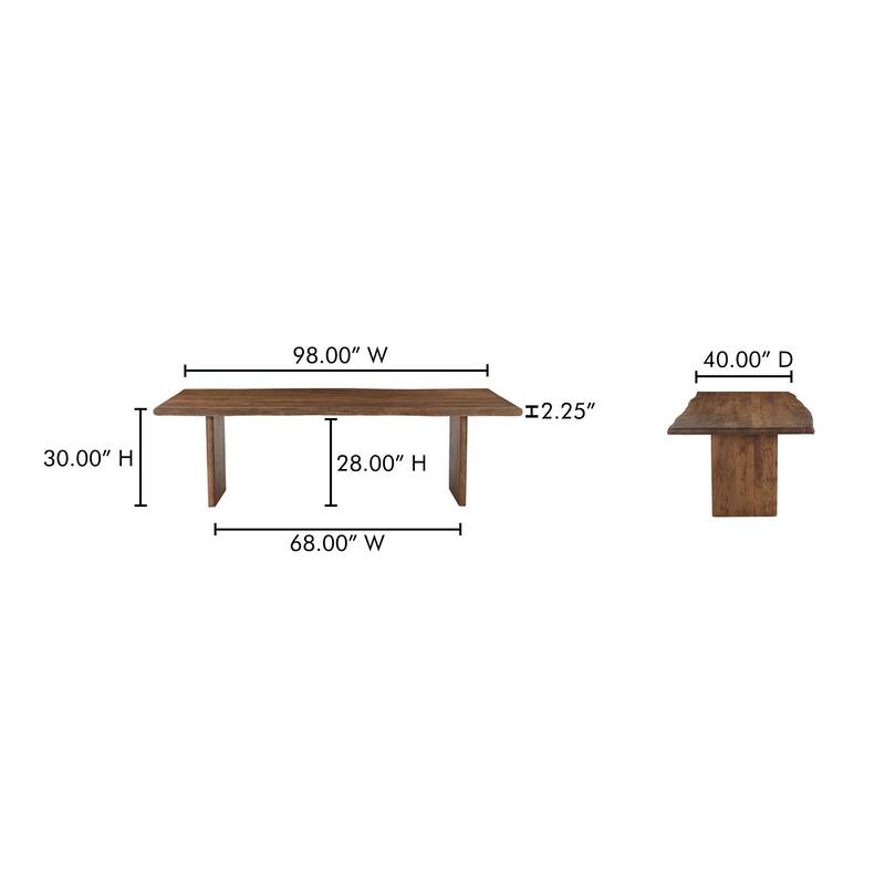 NADAAL STUDIOS Jorah, Large Wooden Dining Table, Brown