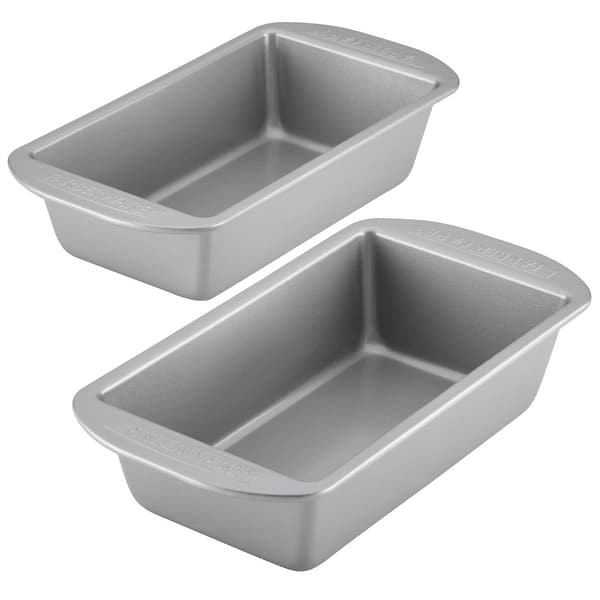 Farberware Nonstick Bakeware Bread and Meat Loaf Pan Set, 2-Piece, Gray