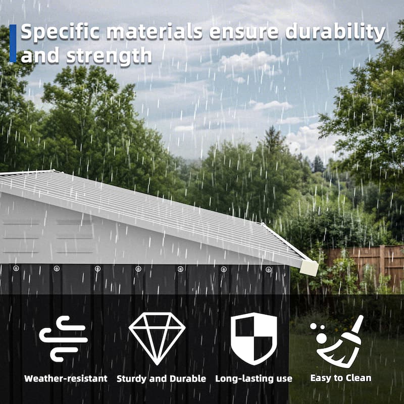 Futzca Outdoor Storage Shed with Ventilation, Multi-Purpose Tool Shed