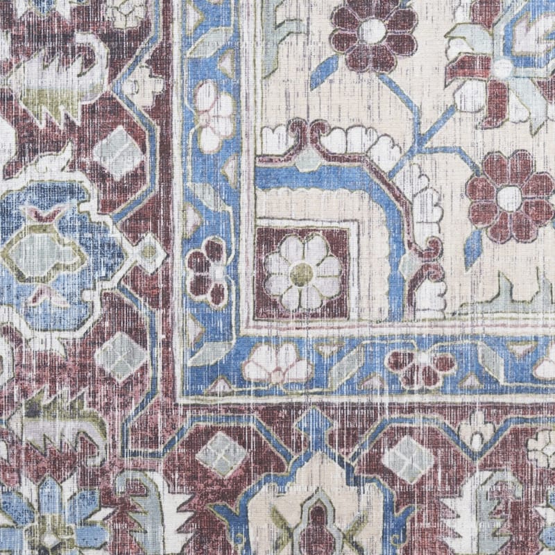 Lahuf Power Loomed Distressed Non Skid Stain Resistant Low Pile Area Rug By HomeRoots - 84' X '60' X '0.2