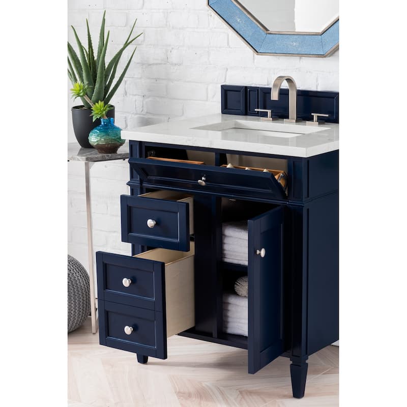 James Martin Vanities Brittany 30" Single Vanity, Victory Blue - 36 x 23.50 x 34