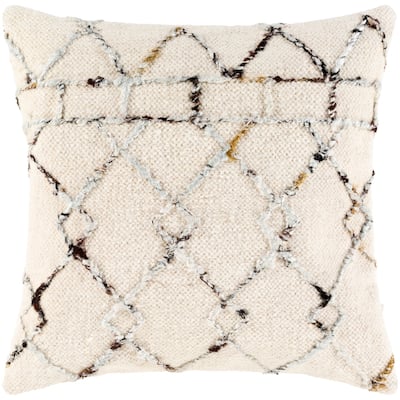 Sarae Textured Woold Blend Farmhouse Throw Pillow