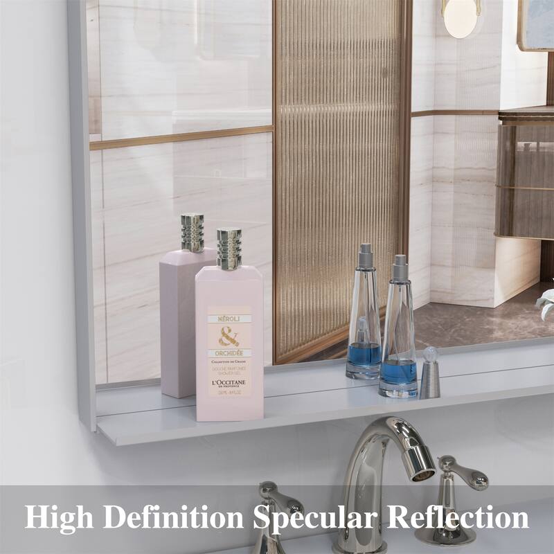 60" x 40" Oversized Rectangle Bathroom Wall Mirror with Aluminum Frame