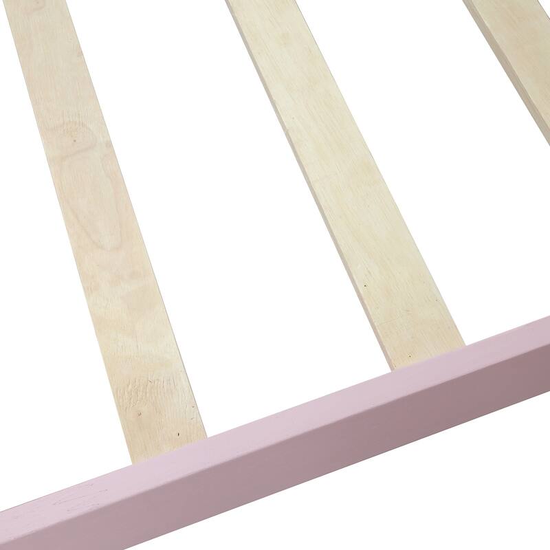 Stylish Twin Wood Bed Frame with Headboard - No Box Spring Needed, Easy Assembly