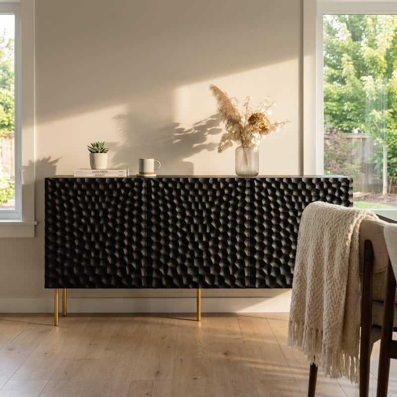 Meble Furniture Hole 3D Sideboard Buffet Credenza 59.8W x 16.7D x 29.3H Modern European