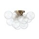 preview thumbnail 4 of 12, 3-Light Swirled Glass Globe Bubble Semi Flush Mount