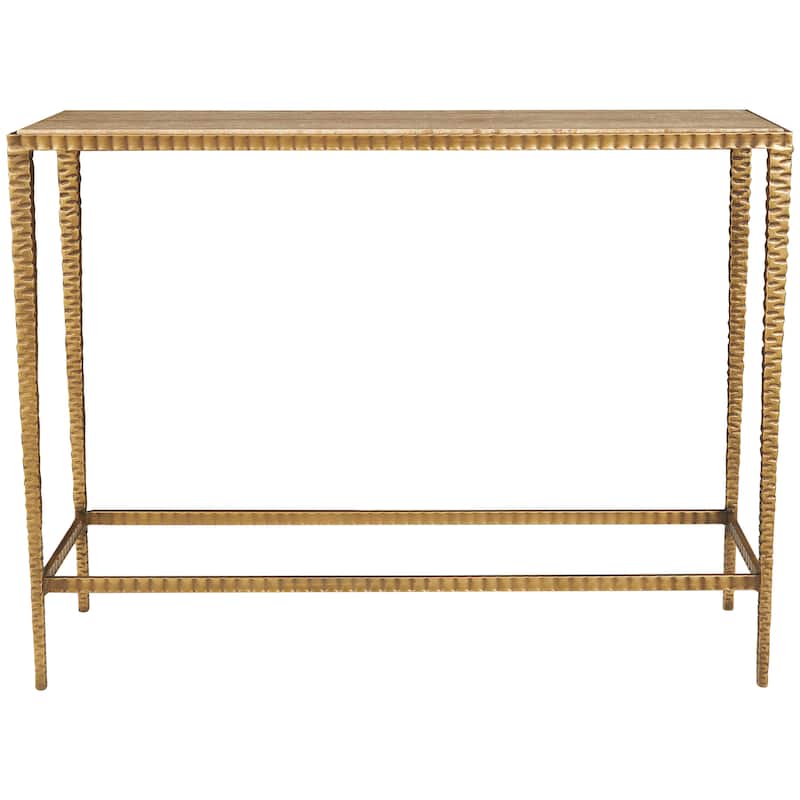 Marble Console Table with Gold Metal Legs - Gold - Roche River Decor - 12"W x 37"L x 28"H