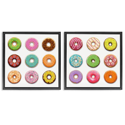 Stupell Bright & Fun Donuts Framed Floater Canvas Wall Art Design By Marcus Prime (Set of 2)
