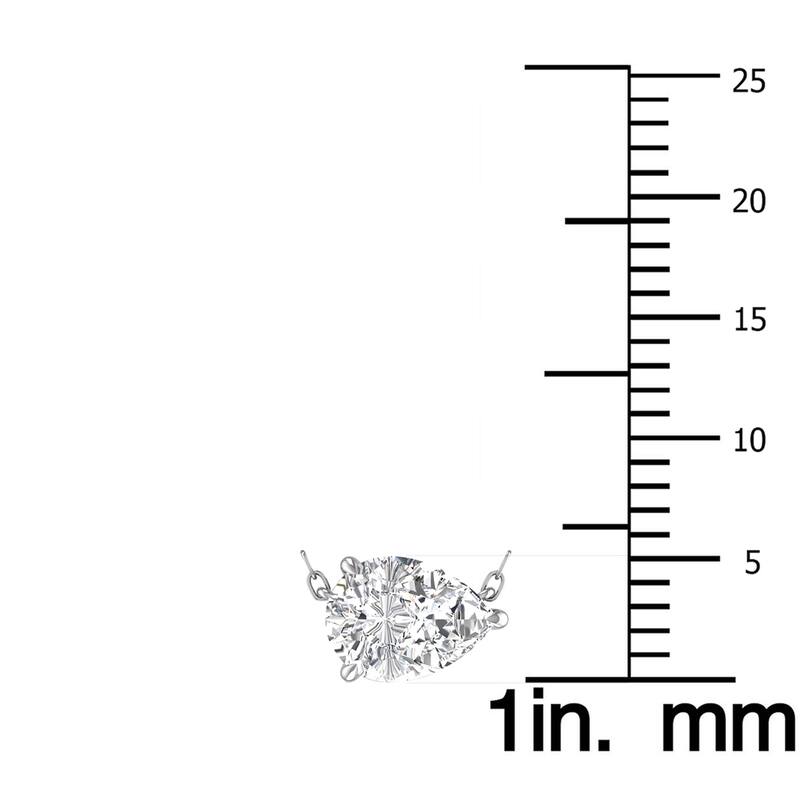 Marquee Lab Grown 3/4 Carat Floating Pear Shaped Diamond Solitaire Pendant in 14K White Gold
