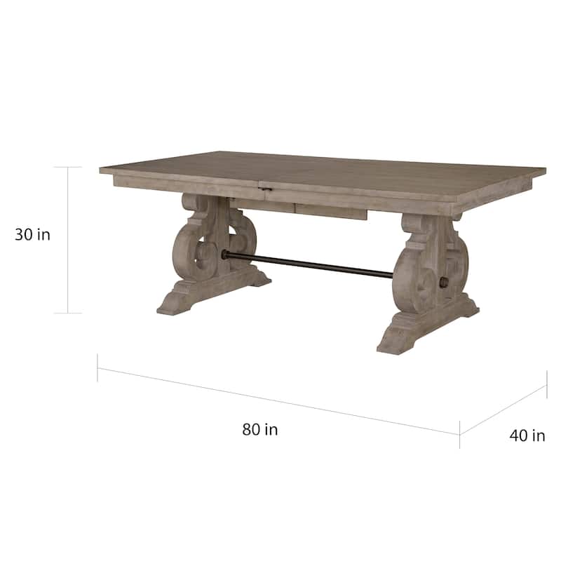 Magnussen Home Tinley Park Dove Tail Grey Extendable Rectangular Dining Table - 40''W x 80''D x 30''H