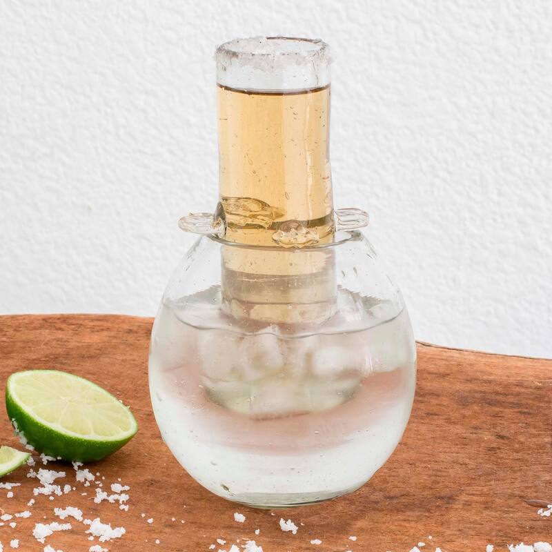 Novica Handmade Perfect Sip Blown Glass Tequila Glass