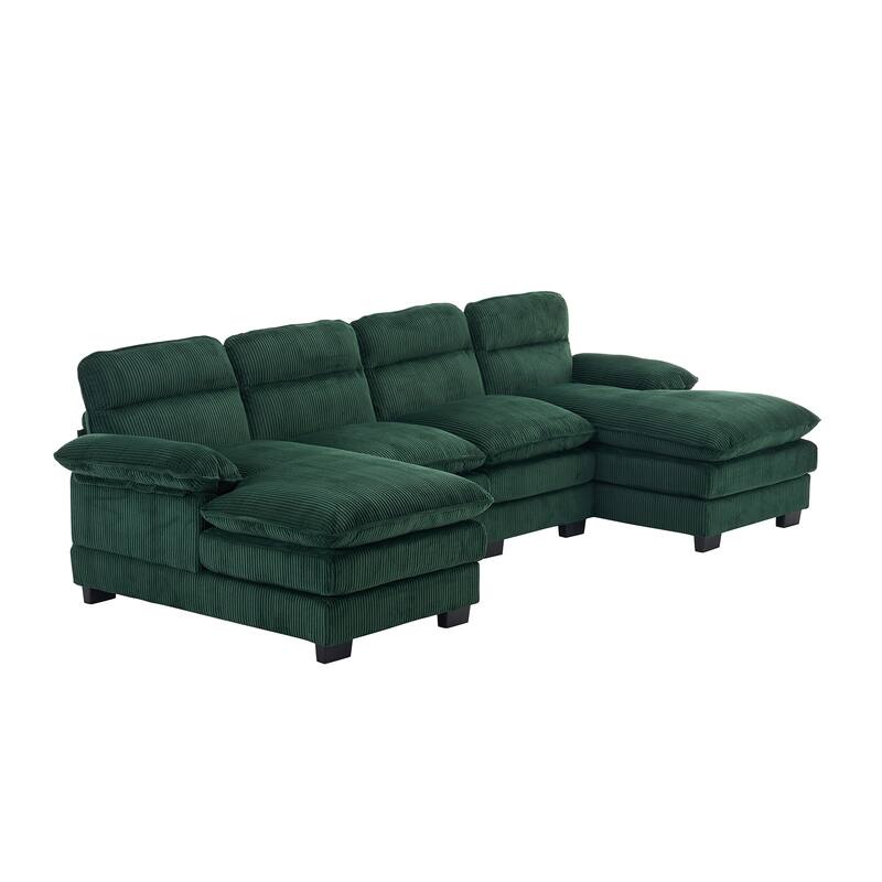 111.8" U-shaped profile sofa, including two single seats and two chaise