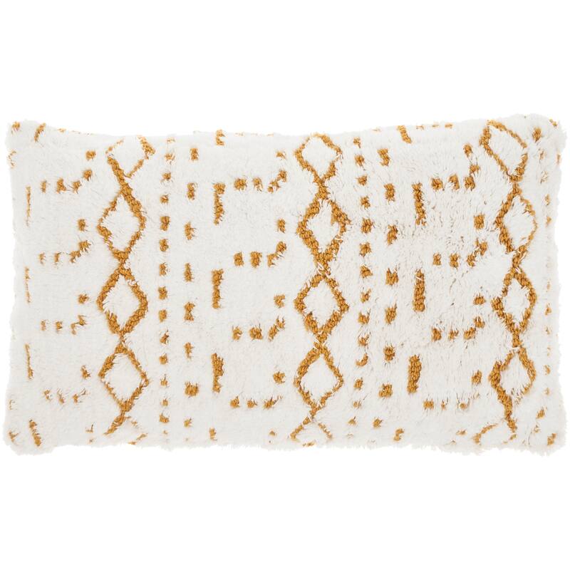 Mina Victory Life Styles Textured Geometric Boho Throw Pillow , ( 12"X20" )