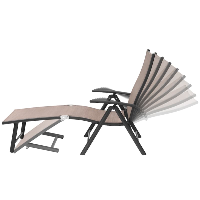 Pellebant 2PCS Adjustable Aluminum Patio Chaise Lounge Chair
