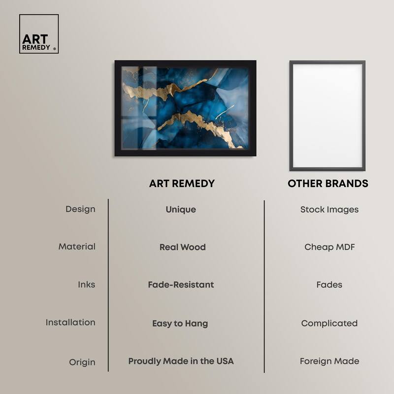 Dark Texture Golden Touch III Shadowbox by Art Remedy