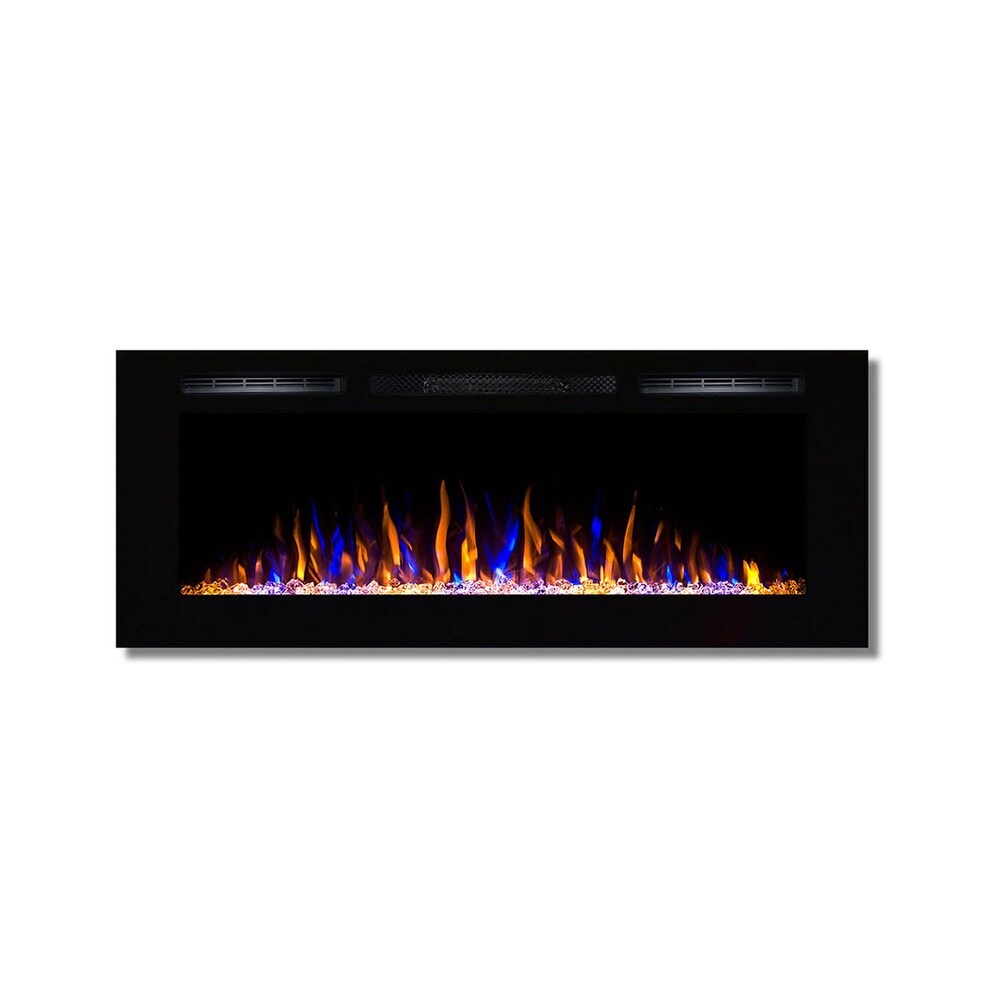 Shop Moda Flame 50 Inch Cynergy Crystal Stone Built In Wall