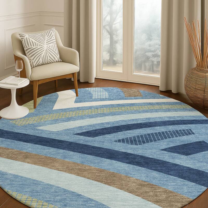 Machine Washable Indoor/ Outdoor Modern Jalen Chantille Rug