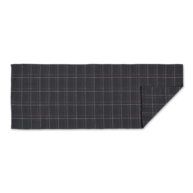 DII French Blue Variegated Plaid Recycled Yarn Rug (Set of 2) - Big