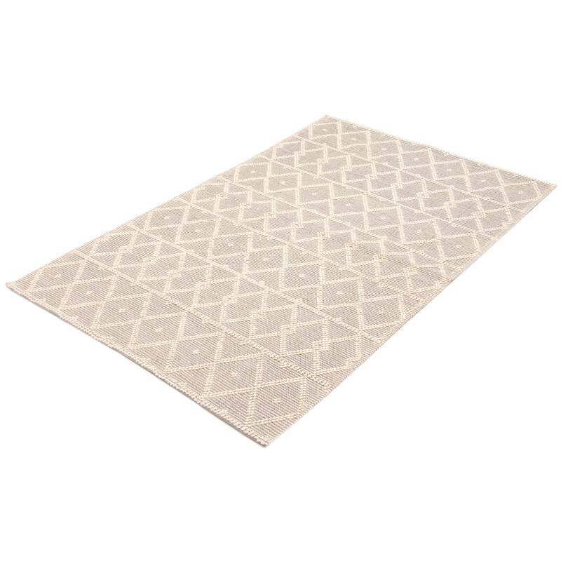 ECARPETGALLERY Braid weave Sienna Grey Wool Rug - 5'0 x 8'0