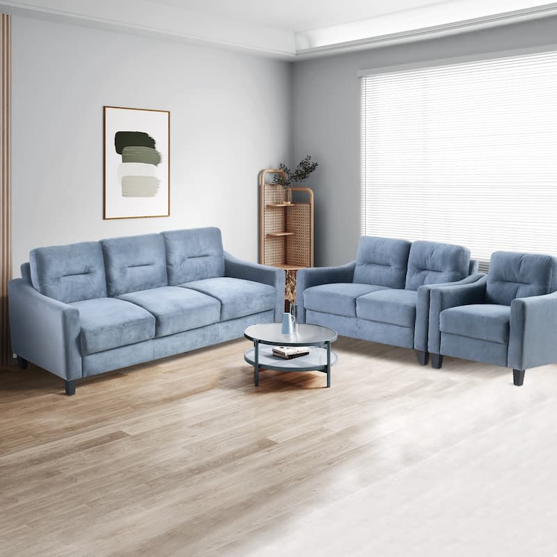 Roomfitters Comfortable Sectional Couch Set 1+2+3, Modern Living Room Sofa Set - Grey