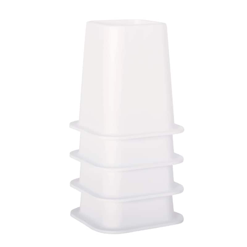 Heavy Duty Premium Quality 6 Inch Bed Risers - Furniture Riser for Desk, Sofa, Couch & Table, White, Set of 4