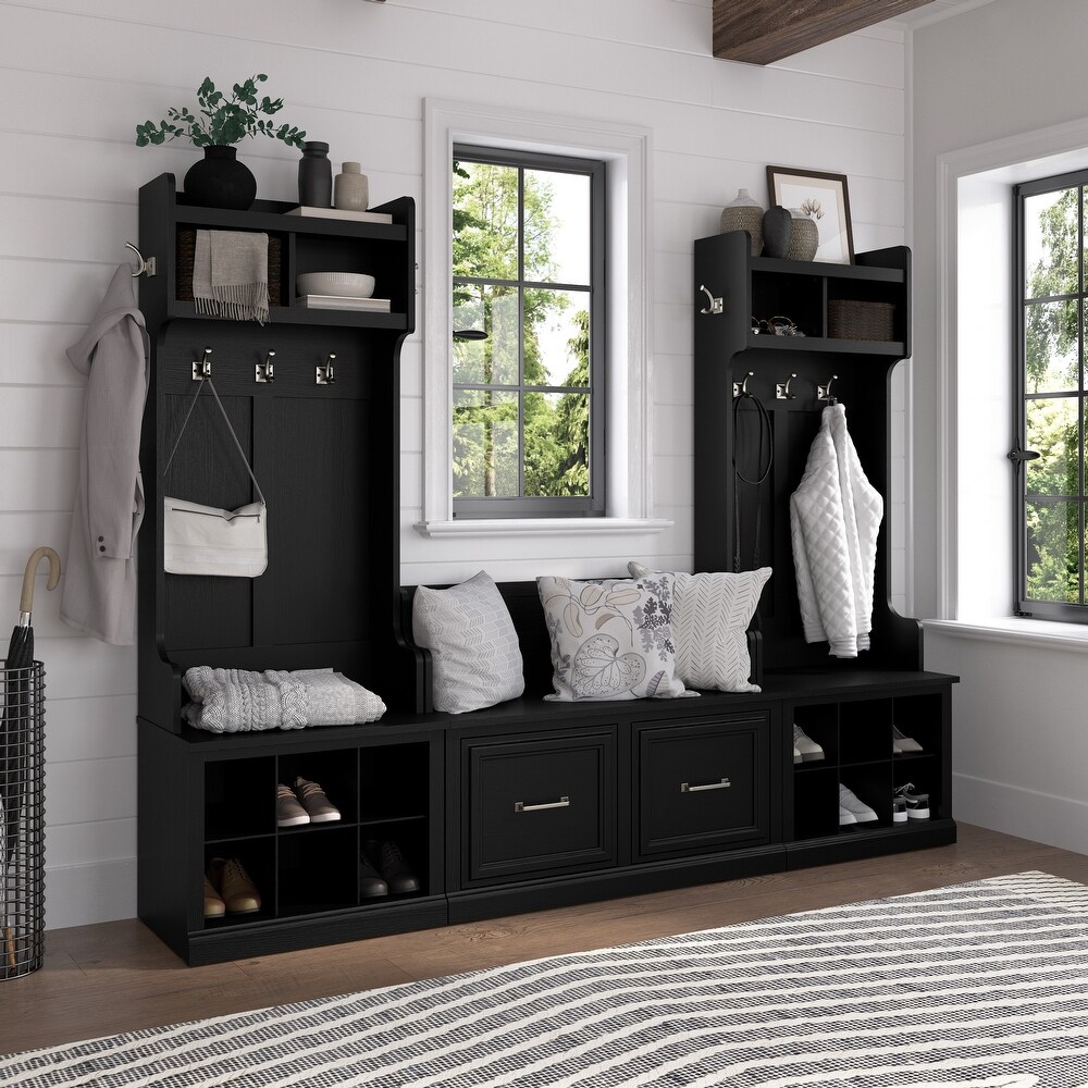 Black entryway shop bench