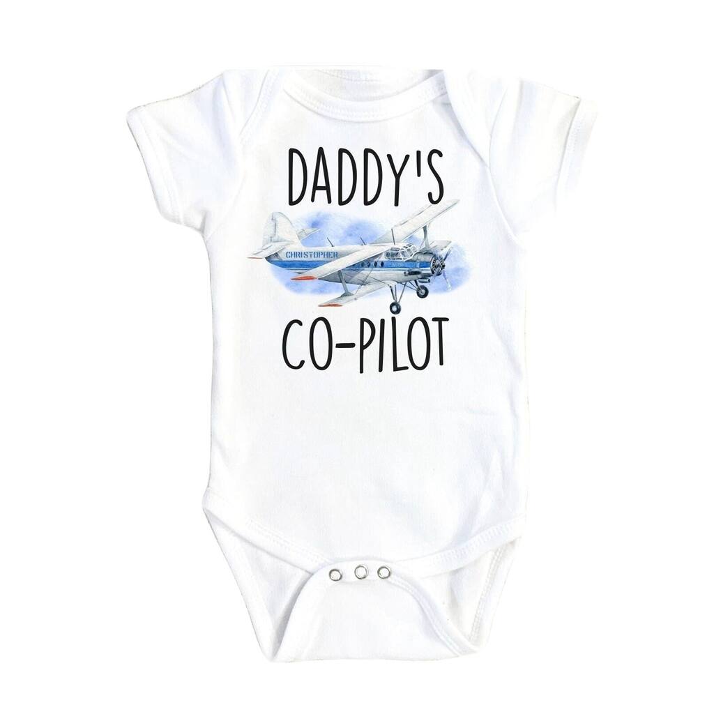 Pilot Copilot Blue - Baby Boy Girl Clothes Infant Bodysuit Funny Cute Newborn