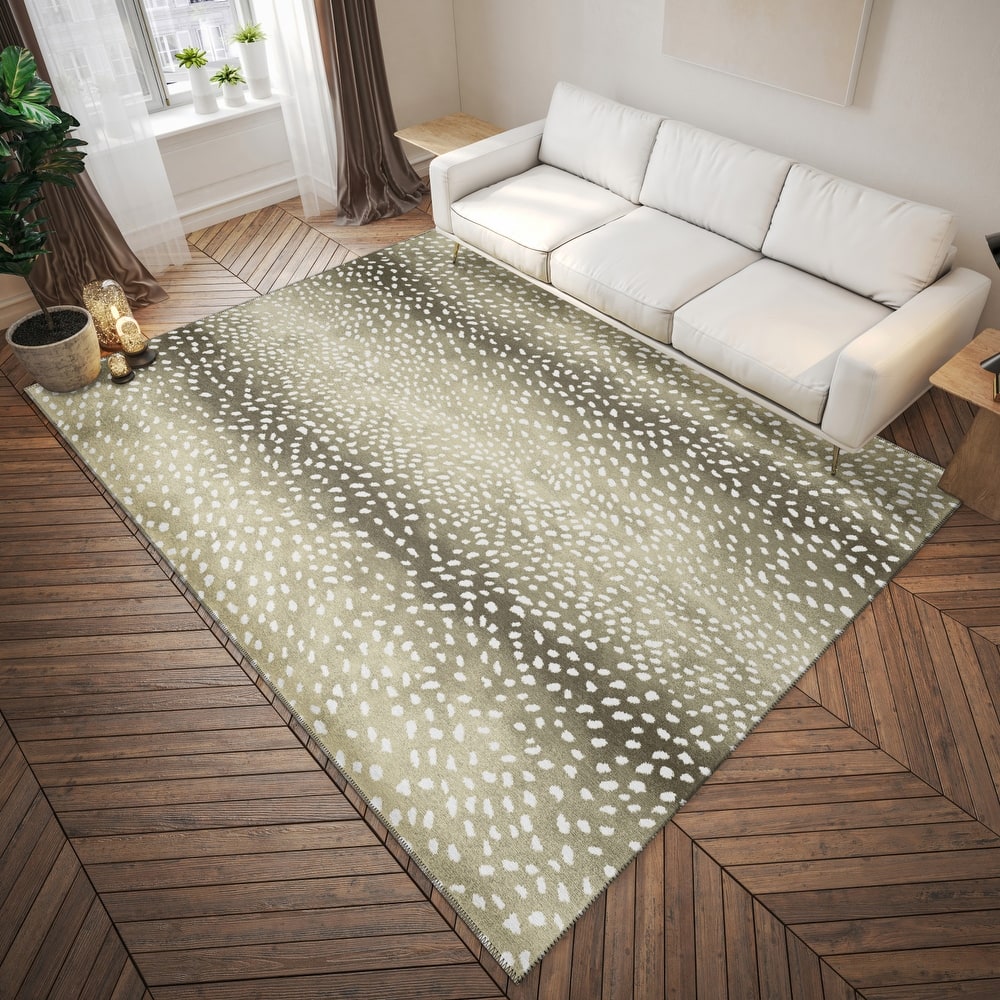 Indoor/ Outdoor Addison Safari Gazelle Animal Print Washable Area Rug