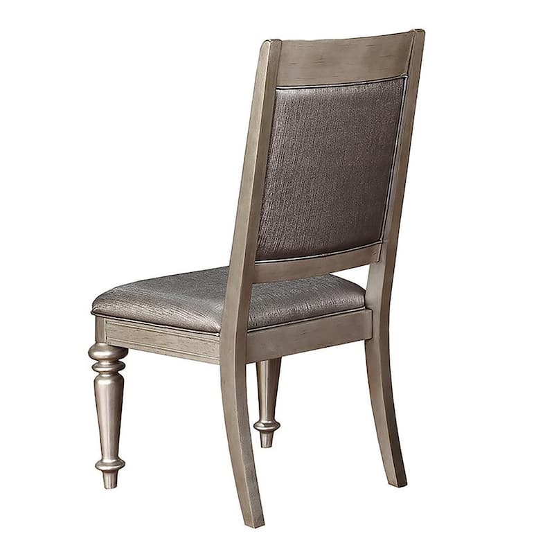 2PCS Metallic Open Back Side Chair - Silver
