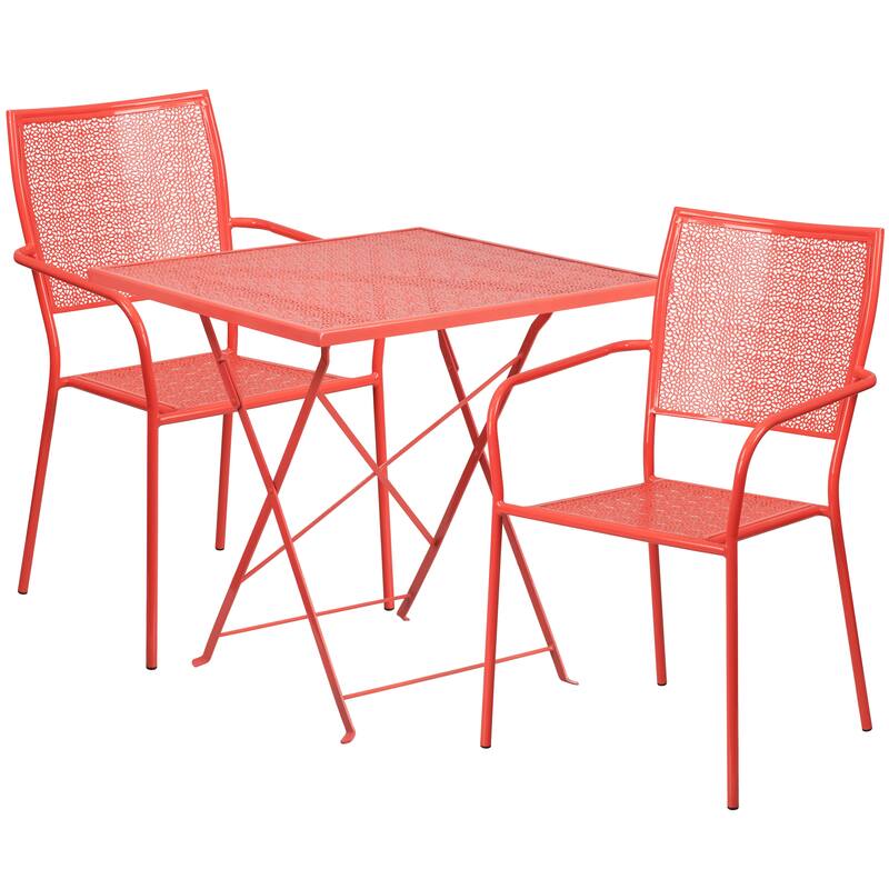 28-inch Square 3-piece Indoor/ Outdoor Folding Table and Chairs Set