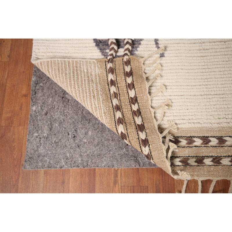 All-Over Abstract Moroccan Palace Size Area Rug Handmade Wool Carpet - 12'2"x 15'5"