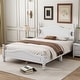 preview thumbnail 2 of 11, Full Size Wood Platform Bed Frame with Slat Support, Retro Design with Sturdy Wooden Construction