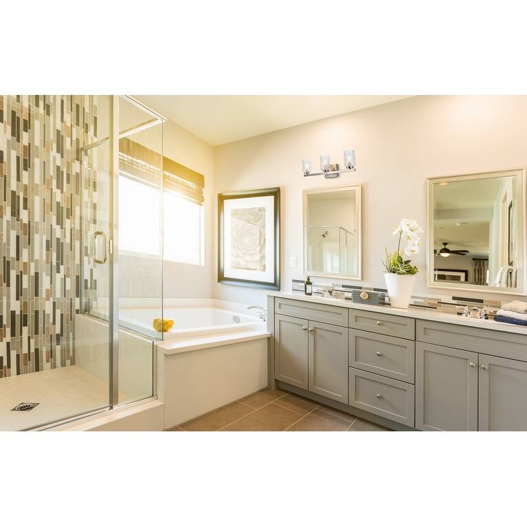 Cara 3 Light Bath Sconce with Clear Shade