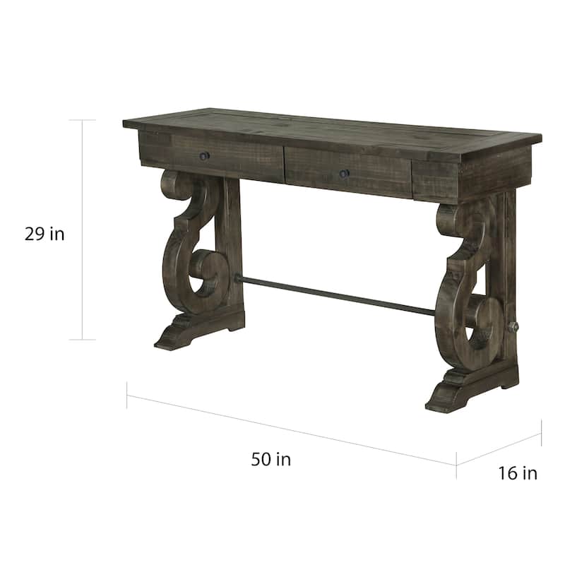 Magnussen Home Bellamy Peppercorn Sofa Table - 50"W x 16"D x 19"H