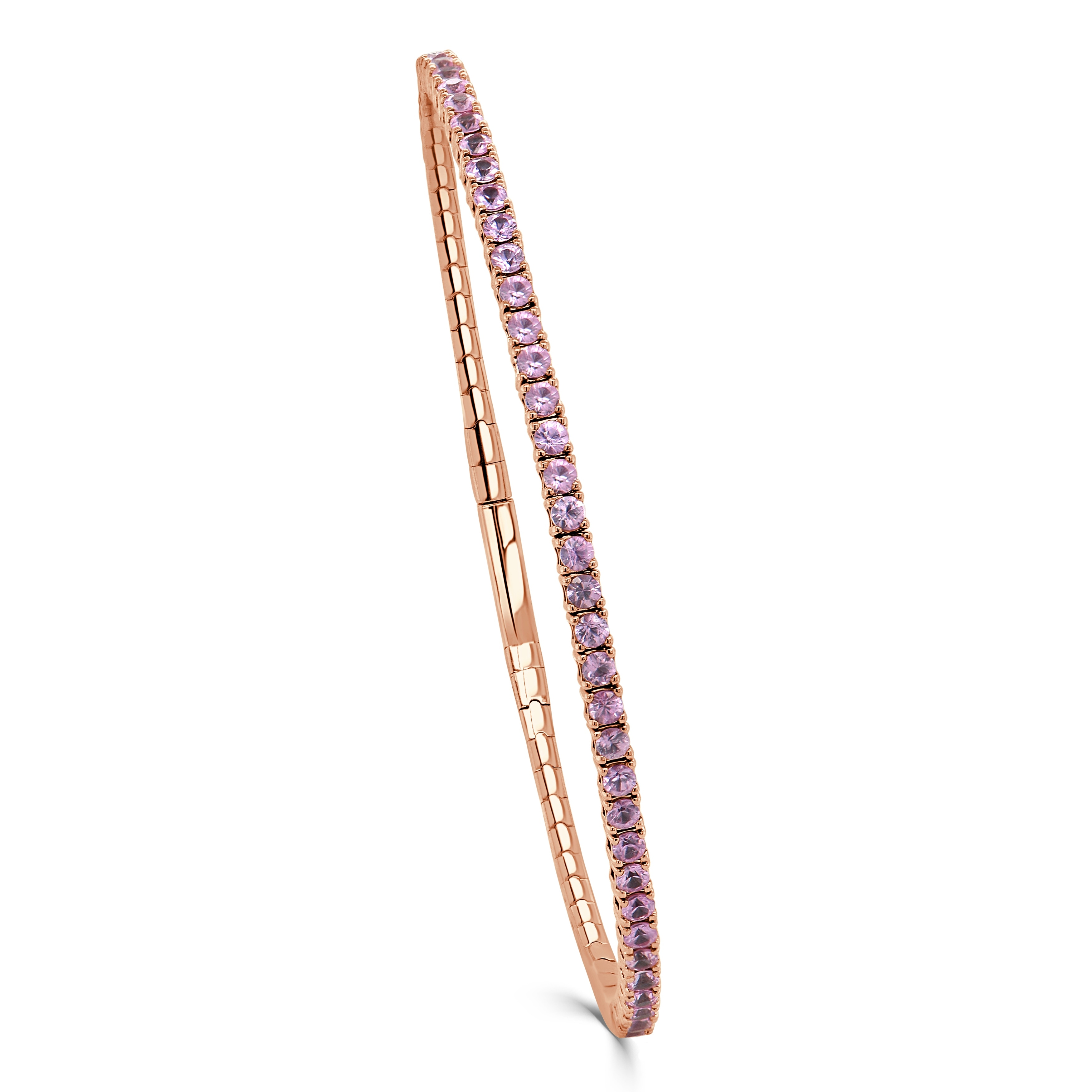 Joelle Collection Gemstone Bangle Flexible 14K Gold Choice of Sapphire, Ruby, Pink Sapphire