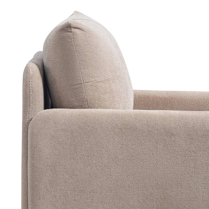 Chenille Fabric Accent Chair with Black Metal Legs, Sturdy Wood Frame, and 300 lbs Weight Capacity