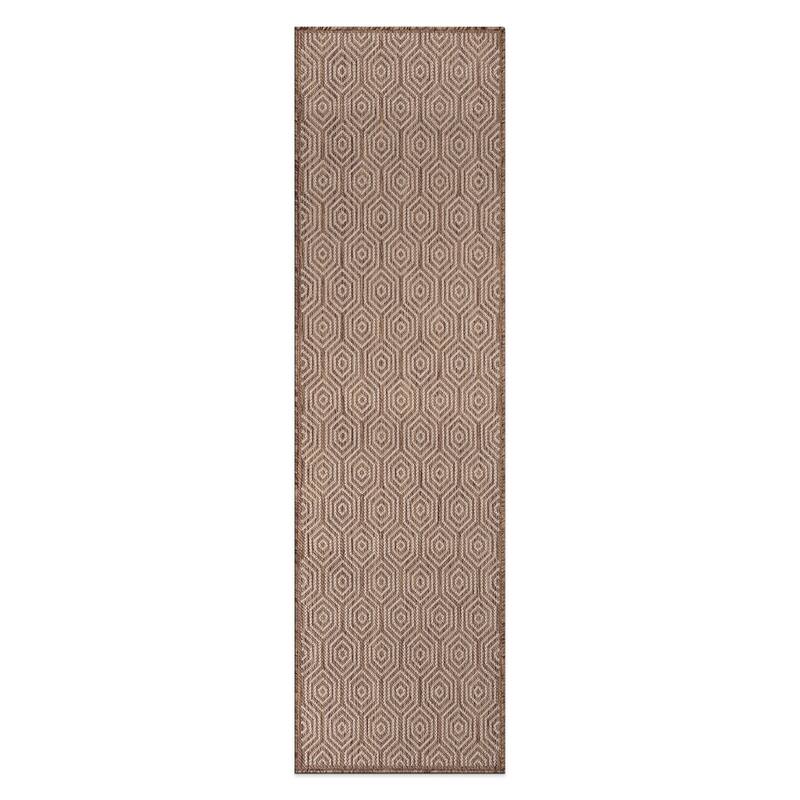 World Rug Gallery Modern Geometric Textured Flat Weave Indoor/Outdoor Area Rug