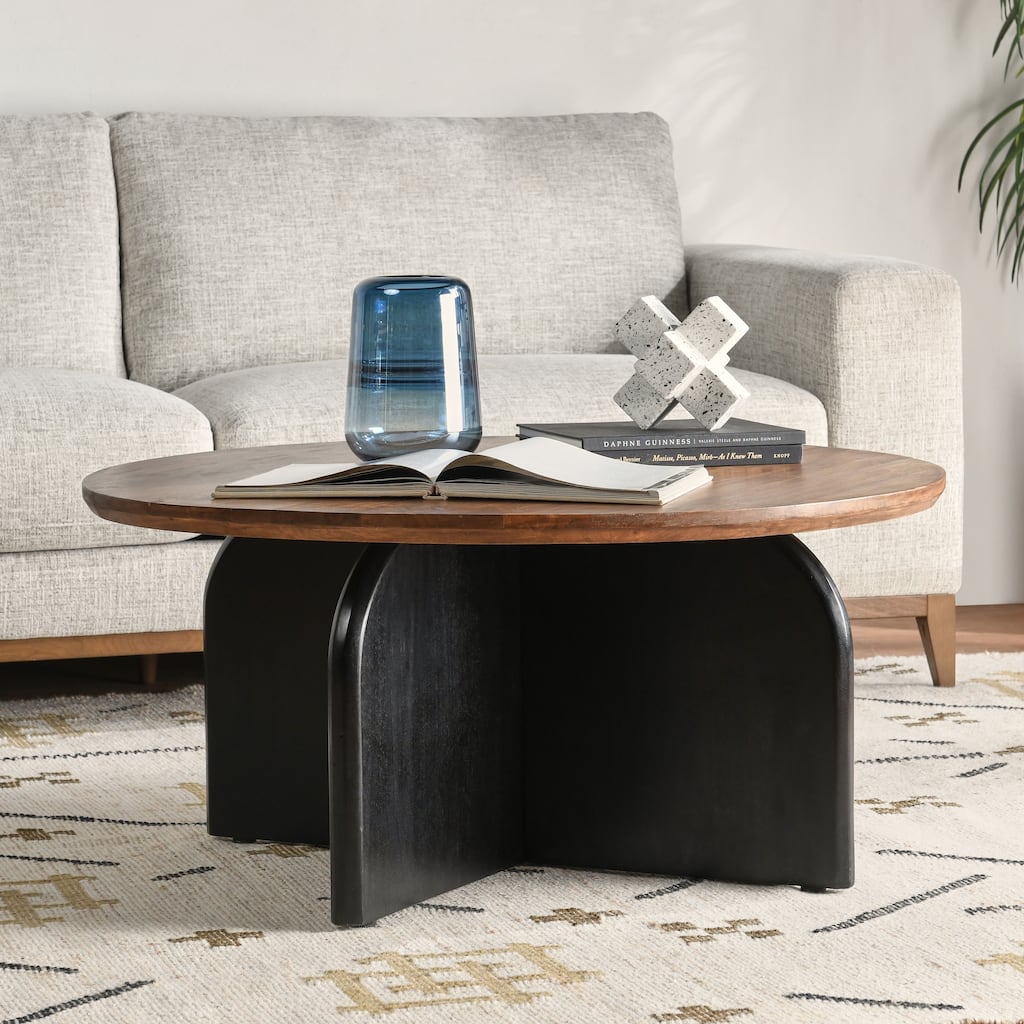 Classic Home Penelope Mango Wood Two-Tone Coffee Table