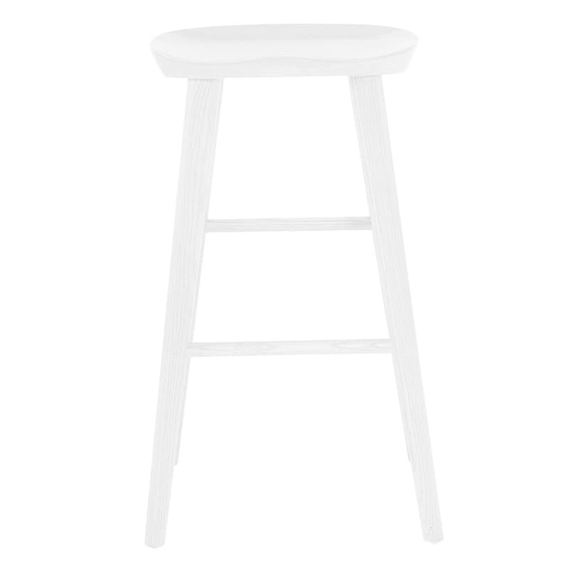 30" Light Solid Wood Bar Stool - 17.52" W x 14.77" D x 29.53" H - White