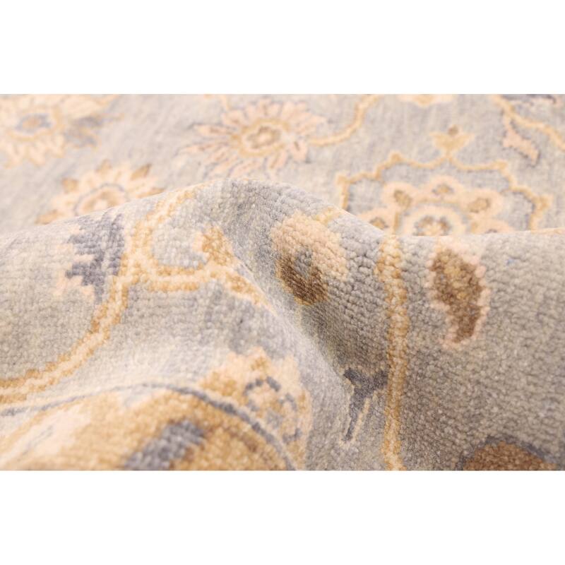 ECARPETGALLERY Hand-knotted Finest Oushak Light Denim Blue Wool Rug - 7'10 x 9'11