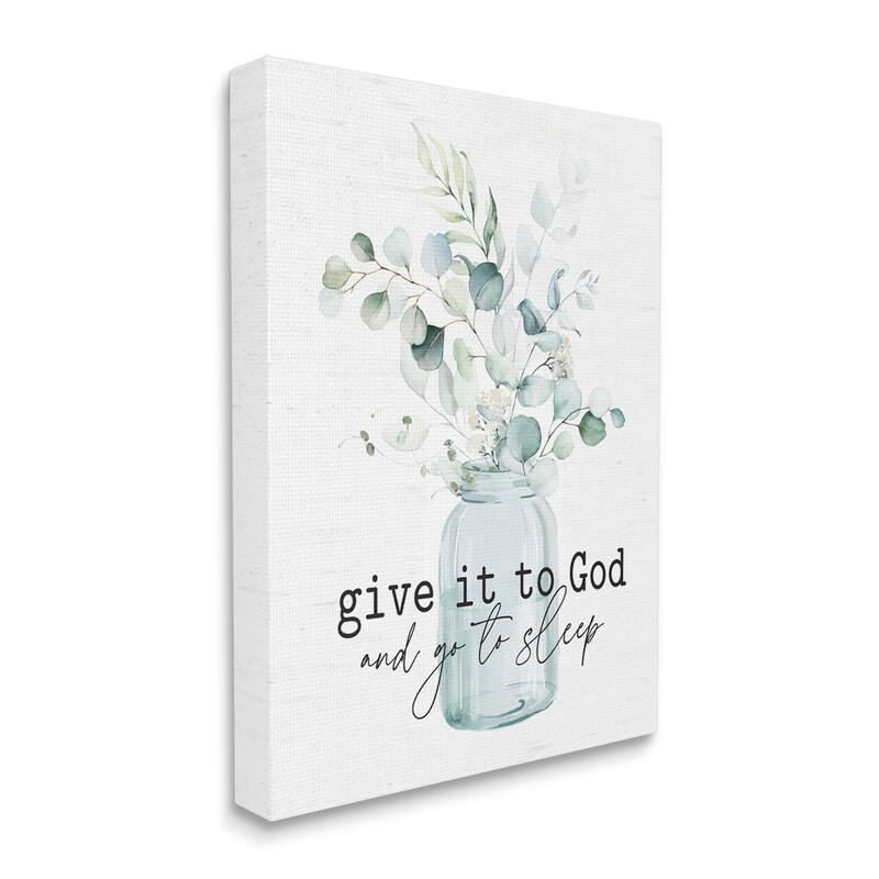 Stupell Give It To God Varied Botanical Plants Bouquet Canvas Wall Art, Design by Lettered and Lined