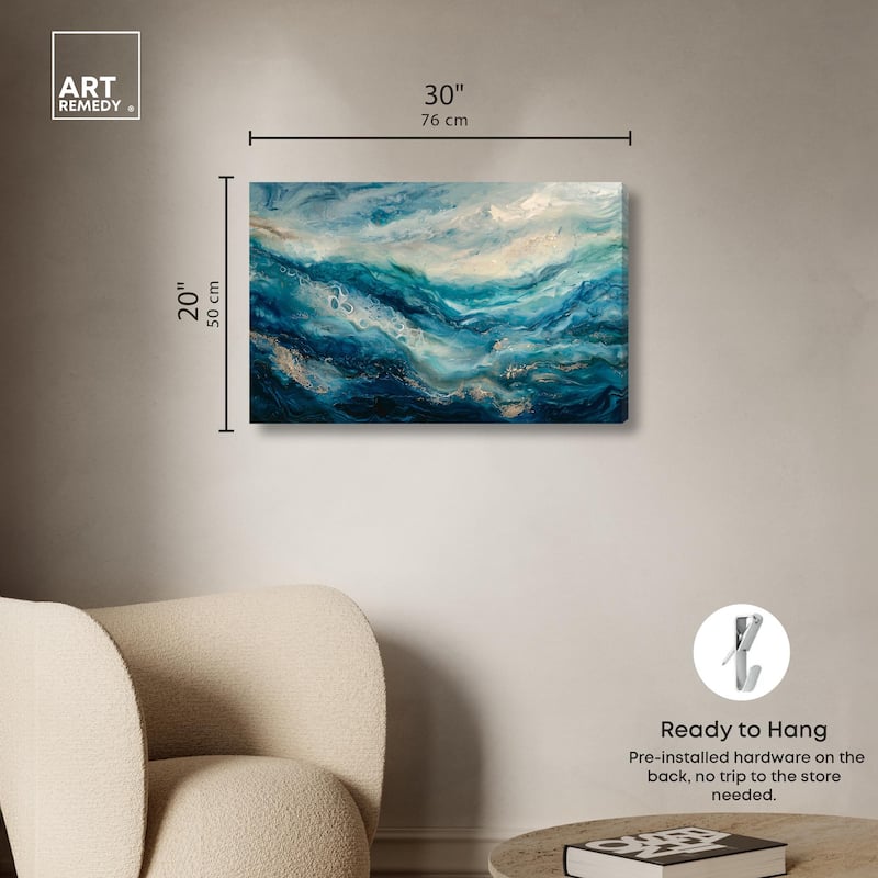 Jeweled Waters Canvas by Art Remedy, Gallery Wrapped
