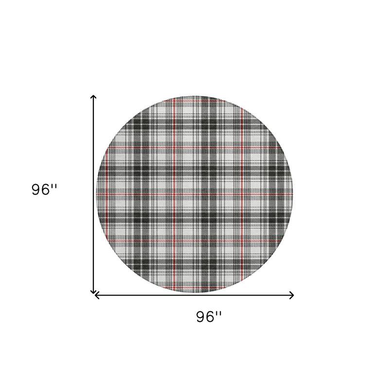 HomeRoots Plaid Transitional Rectangle Outdoor Rug