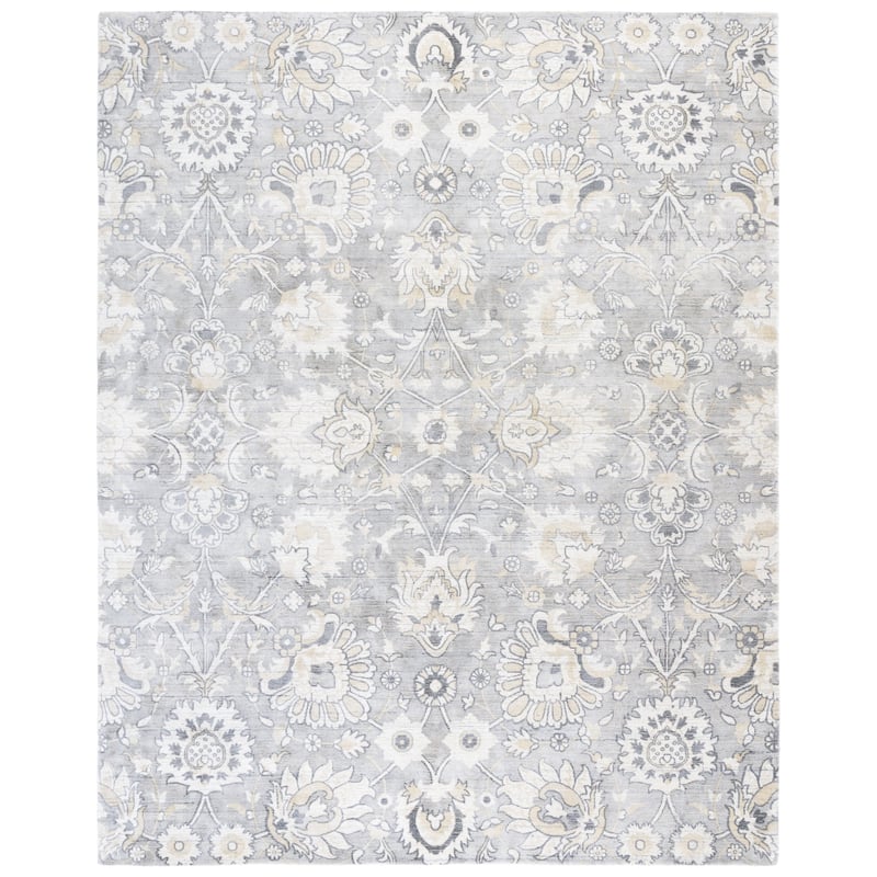 SAFAVIEH Handmade Mirage Khadijeh Viscose Rug - Grey/Ivory - 9' x 12'