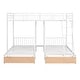 preview thumbnail 10 of 28, Full Over Twin & Twin Bunk Bed, Metal Triple Bunk Bed with Drawers and Guardrails