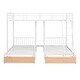 preview thumbnail 7 of 7, Full Over Twin & Twin Metal Triple Bunk Bunk Bed with Drawers, White