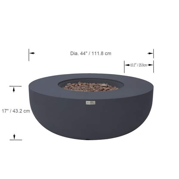 dimension image slide 1 of 4, Eclipse 44" Round Outdoor Fire Pit Table by AMS Fireplace
