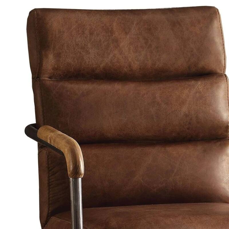 Global Pronex Harith Office Chair in Retro Brown Top Grain Leather 92414 Bed Bath & Beyond