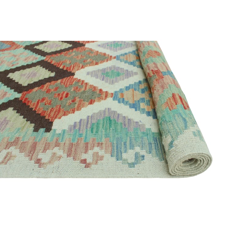 Sun Faded Flatweave Nazhin Rust/Ivory Rug - 5'0" x 6'8"